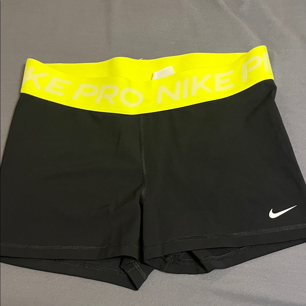 Nike Women's Athletic Shorts with Yellow Waistband